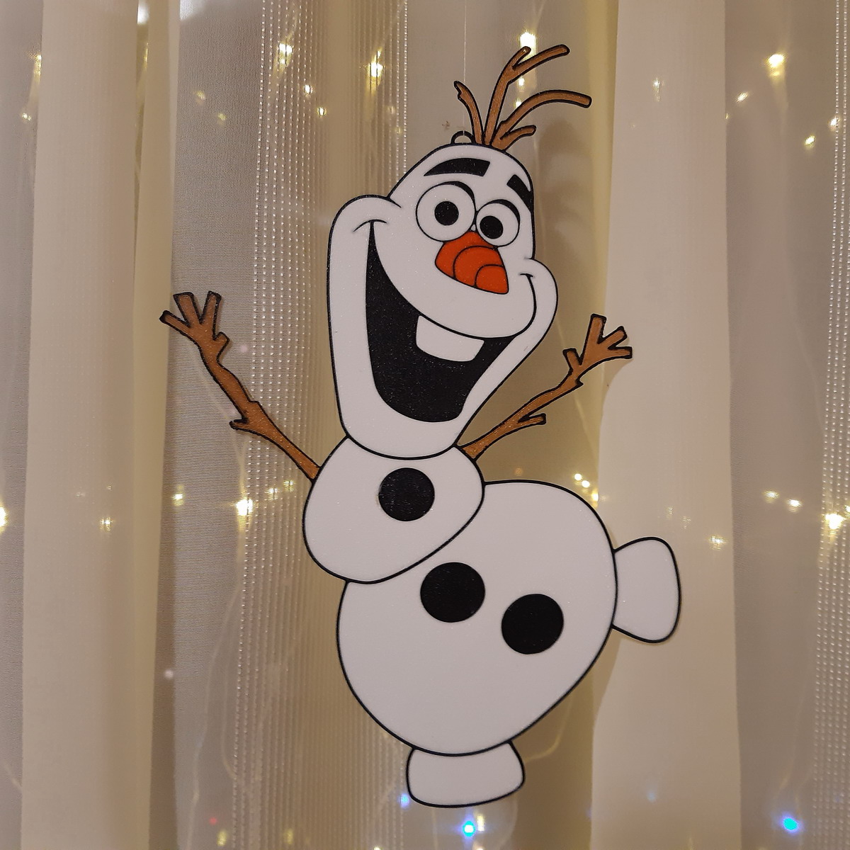 Tištěná vitráž sněhulák Olaf od 3D-decor.cz